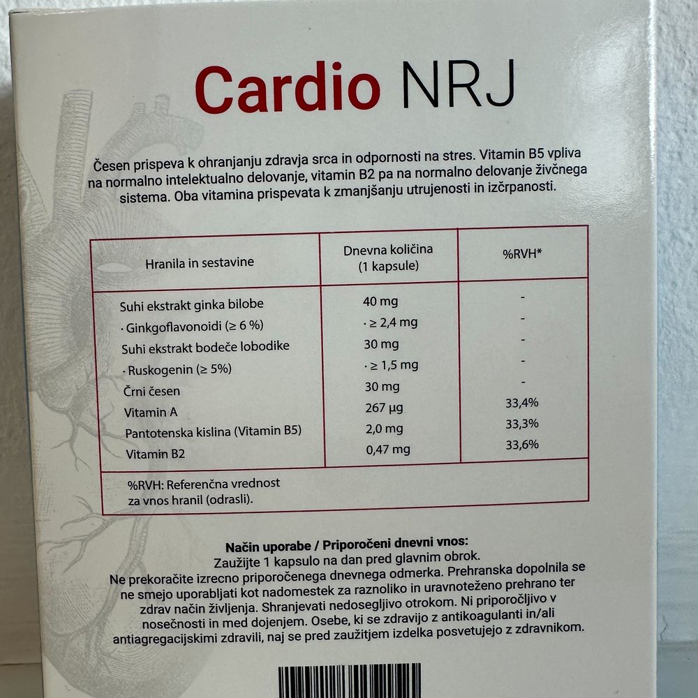 Cardio NRJ (kutija · 15 kapsula u blisteru) — prikaz 2