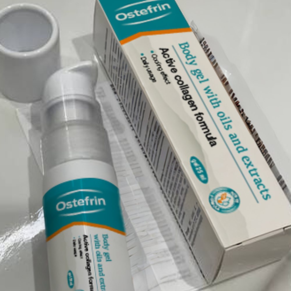 Ostefrin gel za tijelo u bočici s pumpicom i kutija